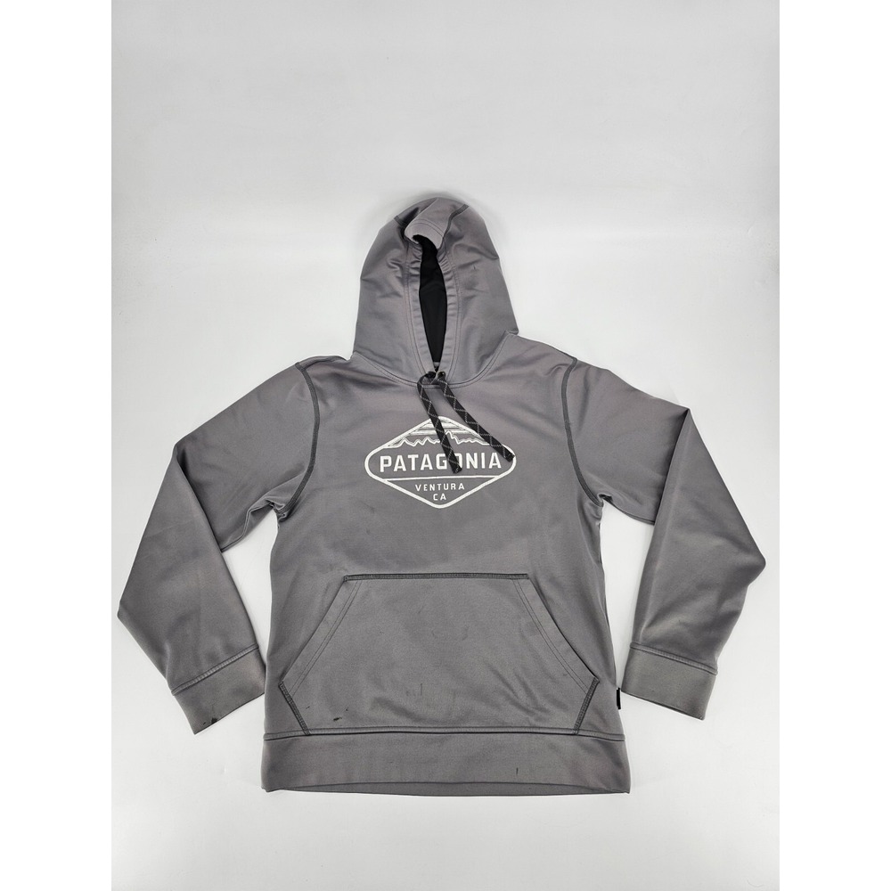 Patagonia Ventura CA Spell Out Pullover Hoodie Adult Small‎ Gray Sweatshirt